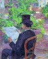 désir dehau lire un journal dans le jardin 1890 Toulouse Lautrec Henri de